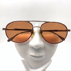 Vintage On Guard Brown Gold Aviator Sunglasses Frames 055N